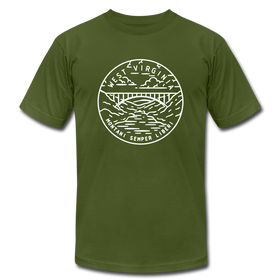 West Virginia T-Shirt - State Design Unisex West Virginia T Shirt - olive