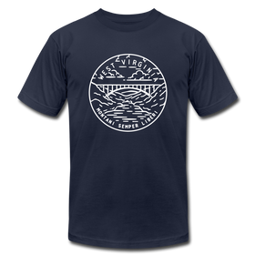 West Virginia T-Shirt - State Design Unisex West Virginia T Shirt - navy