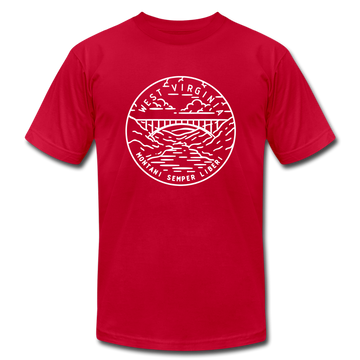 West Virginia T-Shirt - State Design Unisex West Virginia T Shirt - red