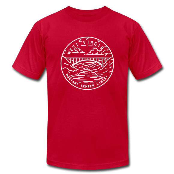 West Virginia T-Shirt - State Design Unisex West Virginia T Shirt - red