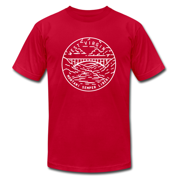 West Virginia T-Shirt - State Design Unisex West Virginia T Shirt - red