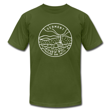 Vermont T-Shirt - State Design Unisex Vermont T Shirt - olive