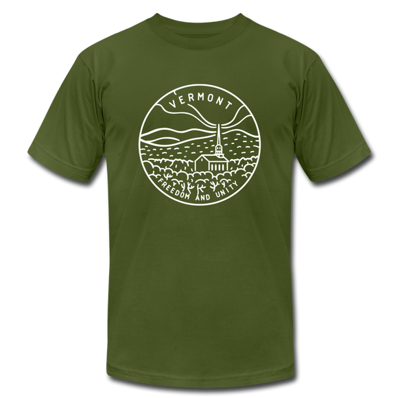 Vermont T-Shirt - State Design Unisex Vermont T Shirt - olive