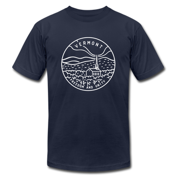 Vermont T-Shirt - State Design Unisex Vermont T Shirt - navy