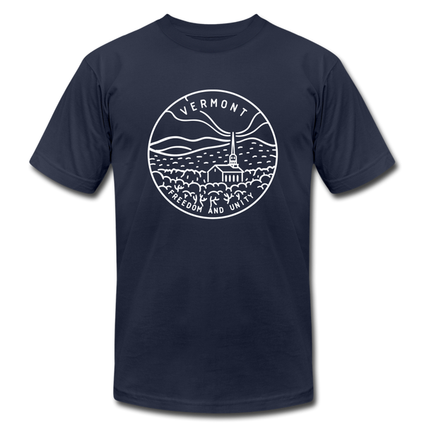 Vermont T-Shirt - State Design Unisex Vermont T Shirt - navy