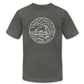 North Dakota T-Shirt - State Design Unisex North Dakota T Shirt - asphalt