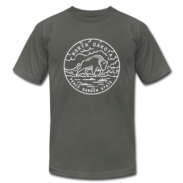North Dakota T-Shirt - State Design Unisex North Dakota T Shirt - asphalt