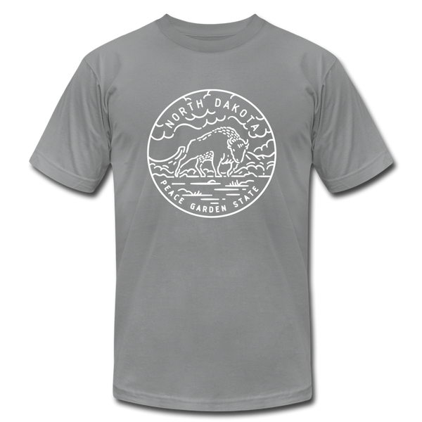 North Dakota T-Shirt - State Design Unisex North Dakota T Shirt - slate