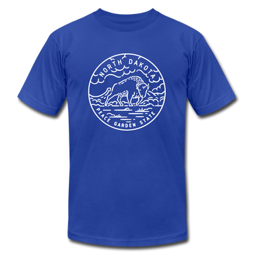 North Dakota T-Shirt - State Design Unisex North Dakota T Shirt - royal blue