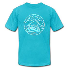North Dakota T-Shirt - State Design Unisex North Dakota T Shirt - turquoise