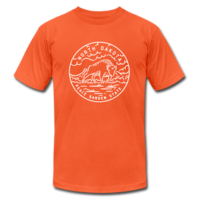 North Dakota T-Shirt - State Design Unisex North Dakota T Shirt - orange