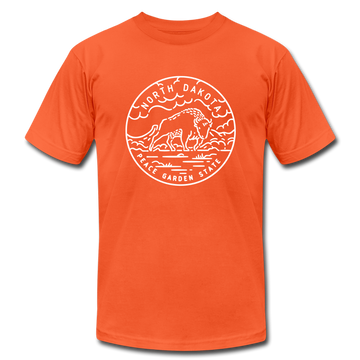 North Dakota T-Shirt - State Design Unisex North Dakota T Shirt - orange