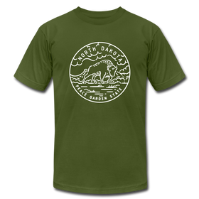 North Dakota T-Shirt - State Design Unisex North Dakota T Shirt - olive