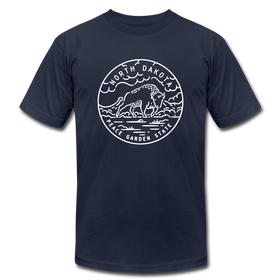 North Dakota T-Shirt - State Design Unisex North Dakota T Shirt - navy