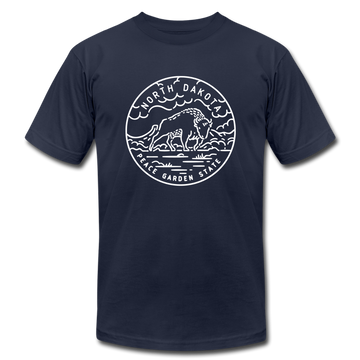 North Dakota T-Shirt - State Design Unisex North Dakota T Shirt - navy