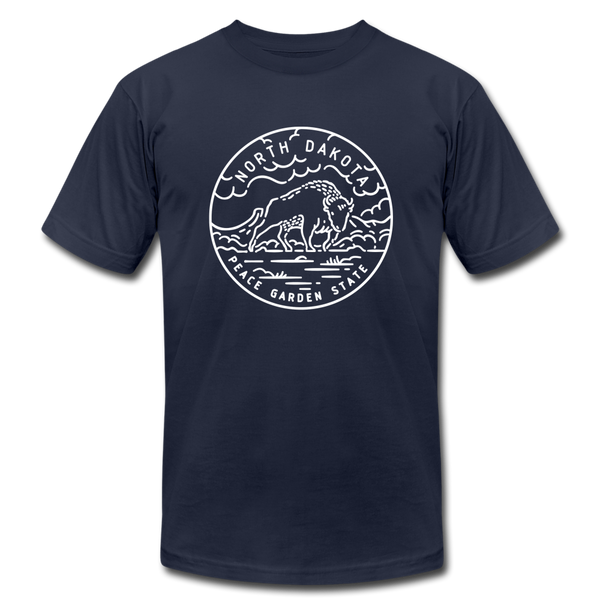 North Dakota T-Shirt - State Design Unisex North Dakota T Shirt - navy