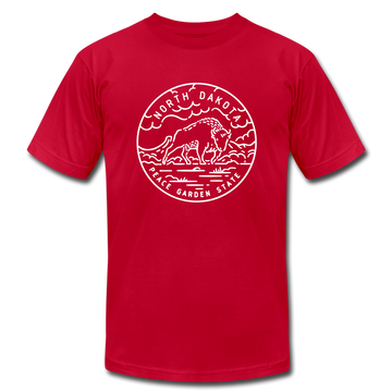 North Dakota T-Shirt - State Design Unisex North Dakota T Shirt - red