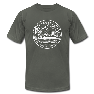 Virginia T-Shirt - State Design Unisex Virginia T Shirt - asphalt
