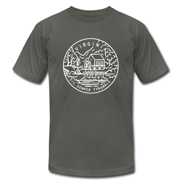 Virginia T-Shirt - State Design Unisex Virginia T Shirt - asphalt