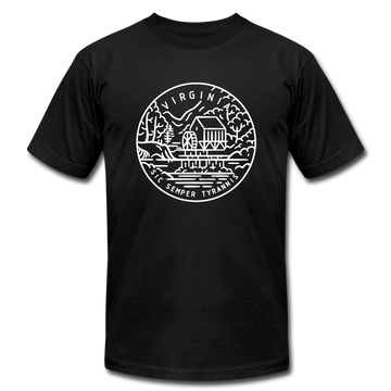 Virginia T-Shirt - State Design Unisex Virginia T Shirt - black