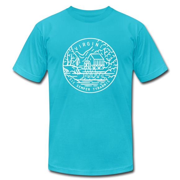 Virginia T-Shirt - State Design Unisex Virginia T Shirt - turquoise