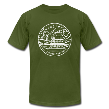 Virginia T-Shirt - State Design Unisex Virginia T Shirt - olive