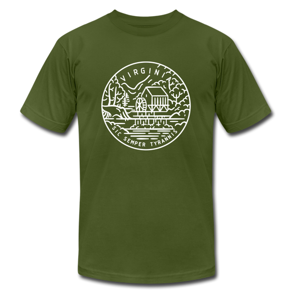 Virginia T-Shirt - State Design Unisex Virginia T Shirt - olive