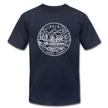 Virginia T-Shirt - State Design Unisex Virginia T Shirt - navy