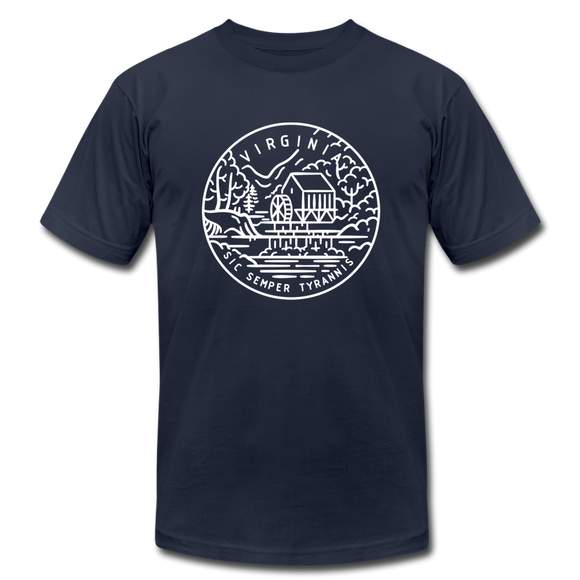 Virginia T-Shirt - State Design Unisex Virginia T Shirt - navy