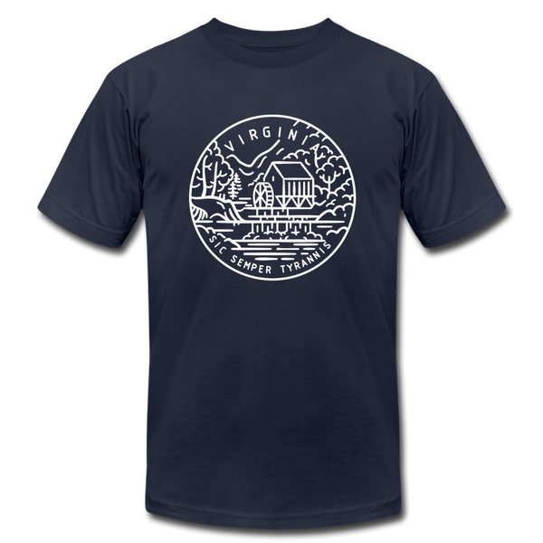 Virginia T-Shirt - State Design Unisex Virginia T Shirt - navy