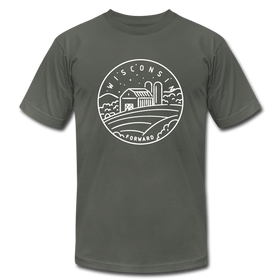 Wisconsin T-Shirt - State Design Unisex Wisconsin T Shirt - asphalt