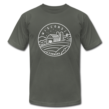 Wisconsin T-Shirt - State Design Unisex Wisconsin T Shirt - asphalt