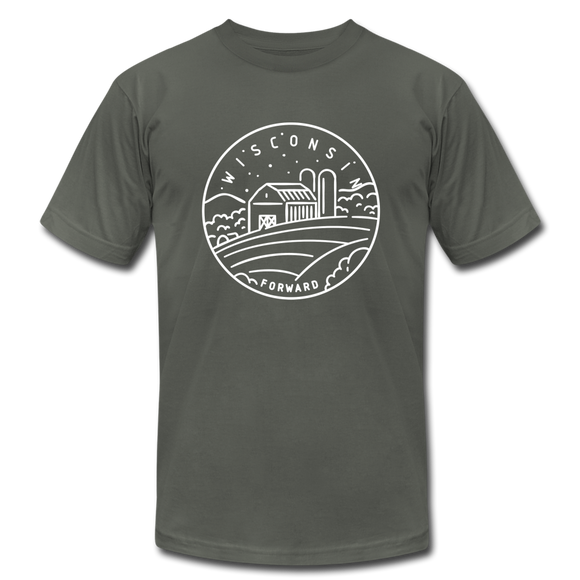 Wisconsin T-Shirt - State Design Unisex Wisconsin T Shirt - asphalt