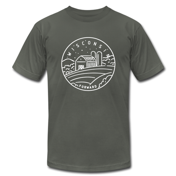 Wisconsin T-Shirt - State Design Unisex Wisconsin T Shirt - asphalt