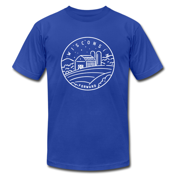 Wisconsin T-Shirt - State Design Unisex Wisconsin T Shirt - royal blue