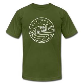 Wisconsin T-Shirt - State Design Unisex Wisconsin T Shirt - olive