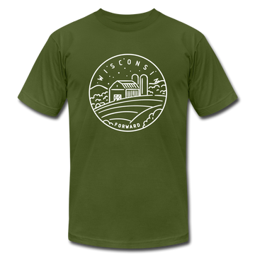 Wisconsin T-Shirt - State Design Unisex Wisconsin T Shirt - olive