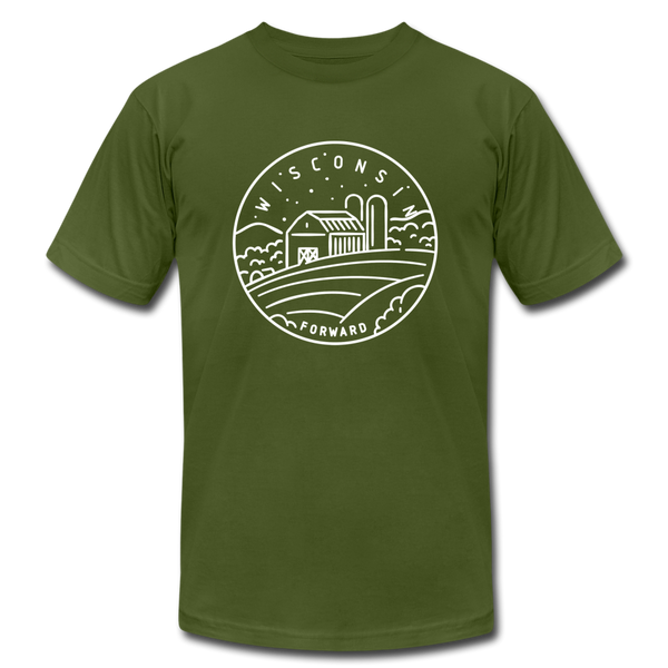 Wisconsin T-Shirt - State Design Unisex Wisconsin T Shirt - olive