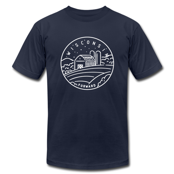 Wisconsin T-Shirt - State Design Unisex Wisconsin T Shirt - navy
