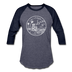 California Baseball T-Shirt - Retro Mountain Unisex California Raglan T Shirt - heather blue/navy