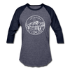 Colorado Baseball T-Shirt - Retro Mountain Unisex Colorado Raglan T Shirt - heather blue/navy