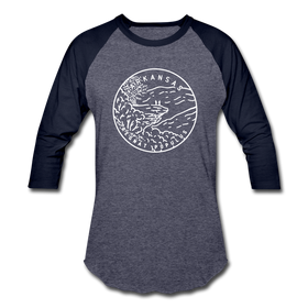 Arkansas Baseball T-Shirt - Retro Mountain Unisex Arkansas Raglan T Shirt