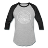 Connecticut Baseball T-Shirt - Retro Mountain Unisex Connecticut Raglan T Shirt - heather gray/black