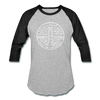 Delaware Baseball T-Shirt - Retro Mountain Unisex Delaware Raglan T Shirt - heather gray/black