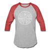 Delaware Baseball T-Shirt - Retro Mountain Unisex Delaware Raglan T Shirt - heather gray/red