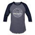 Kansas Baseball T-Shirt - Retro Mountain Unisex Kansas Raglan T Shirt - heather blue/navy