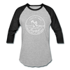 Louisiana Baseball T-Shirt - Retro Mountain Unisex Louisiana Raglan T Shirt - heather gray/black
