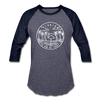Florida Baseball T-Shirt - Retro Mountain Unisex Florida Raglan T Shirt - heather blue/navy