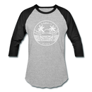 Hawaii Baseball T-Shirt - Retro Mountain Unisex Hawaii Raglan T Shirt - heather gray/black