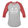 Hawaii Baseball T-Shirt - Retro Mountain Unisex Hawaii Raglan T Shirt - heather gray/red
